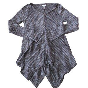 Knox Rose Pullover V Neck‎ Shirt Womens Size XS Brown White Striped Long Sleeve